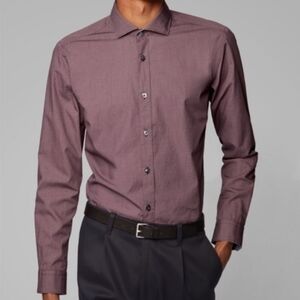 Boss Hugo Boss Ridley Slim Fit Cotton Printed Long Sleeve Button Down Shirt